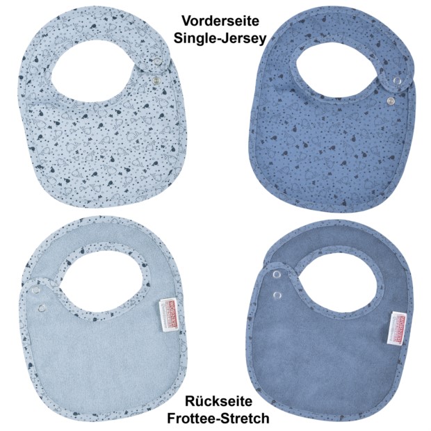 Wal blau Druckknopflatz 22x29 cm 2er Set