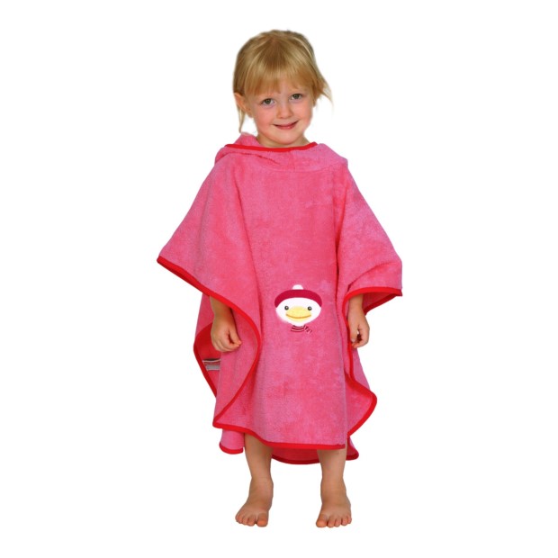 Ente-Mdchen pink Bade-Poncho Gre 60/75