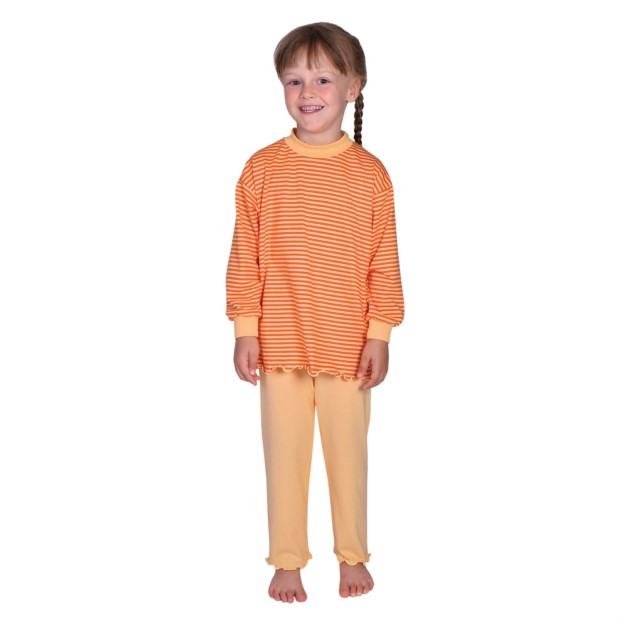 Md.Single Schlafanzug 2-tlg. Ringel orange 92-116