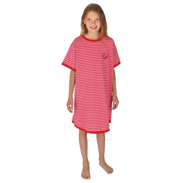Md. Single-Sleepshirt Kurzarm Ringel pink Gr. 140