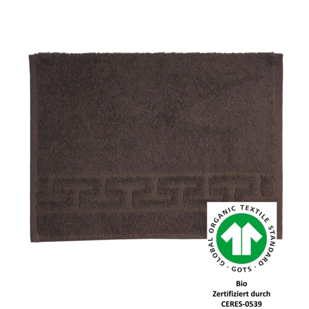 Jacquard M GOTS coffee Gstetuch 30/50 cm