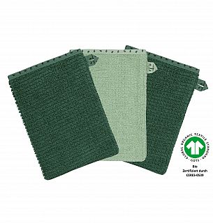 At home grn Waschhandschuh 3er Set 15 x 21 cm