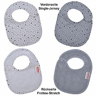 Sterne grau Druckknopflatz 22x29 cm 2er Set