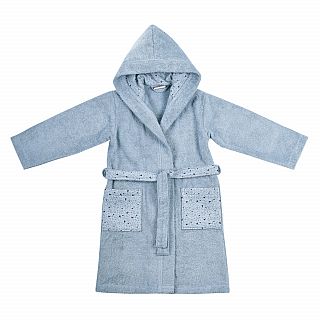 Wal stahlblau Kinder-Bademantel Gre 92-140