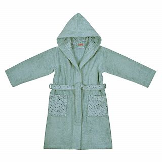 Sterne eisblau Kinder-Bademantel Gre 86-128