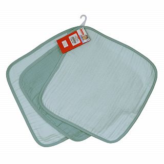 Musselin Uni mint-eisblau Seiftuch 3er Set 30x30 c