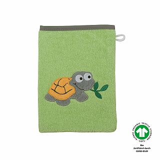 Schildkrte opalgrn Waschhandschuh Gre 15/21