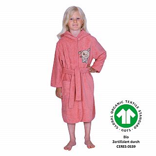 Hund koralle Kinder-Bademantel 74/80-98/104