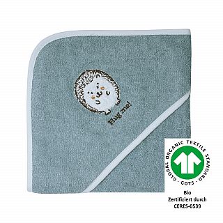 Igel blau Kapuzen-Bt. Gre 80x80 cm