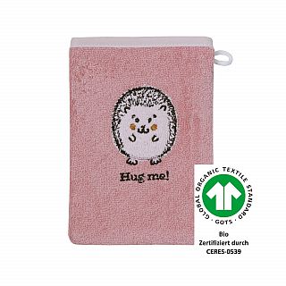 Igel rosa Waschhandschuh Gre 15x21cm