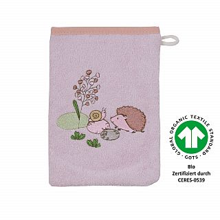 Igel Schnecke rosa Waschhandschuh Gre 15x21 cm
