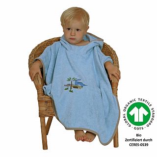 Dinos bleu Bade-Poncho Gre 60x75 cm