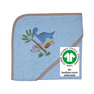 Dinos bleu Kapuzen-Bt. Gre 80x80 cm