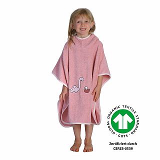 Dinofamilie rosa Bade-Poncho Gre 60x75 cm