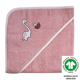 Dinofamilie rosa Kapuzen-Bt. Gre 100x100 cm