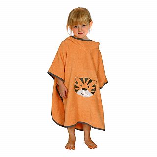 Tigergesicht camel Bade-Poncho Gre 60x75 cm