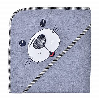 Seehund grau Kapuzen-Bt. Gre 100x100 cm