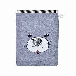 Seehund grau Waschhandschuh Gre 15x21 cm