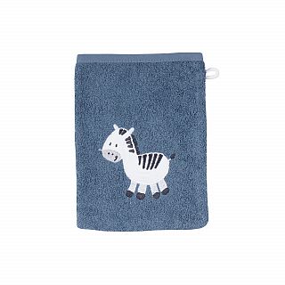 Zebra dunkelblau Waschhandschuh Gre 15/21