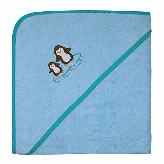 Pinguine eisblau Kapuzen-Bt. Gre 100x100 cm