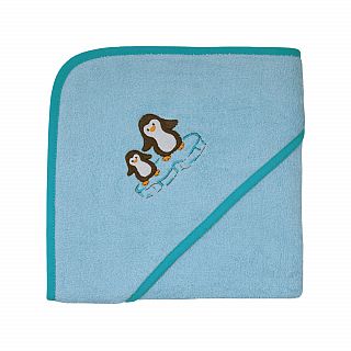 Pinguine eisblau Kapuzen-Bt. Gre 80x80 cm