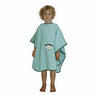Ente-Junge mint Bade-Poncho Gre 60x75 cm