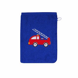 Feuerwehr royalblau Waschhandschuh Gre 15x21 cm