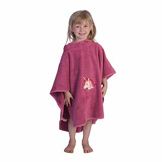 Einhorn light mauve Bade-Poncho Gre 60x75 cm