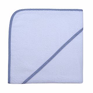 weiss-Streifen Kapuzen-Badetuch 100 x 100 cm