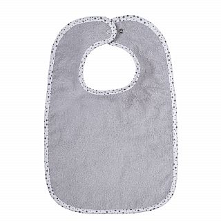 Un hellgrau Riesen-Latz mit Druckknopf Gr 30/45