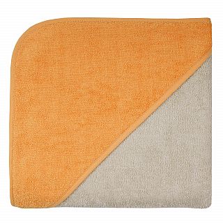 Uni greige-camel Kapuzen-Badetuch 140x140 cm