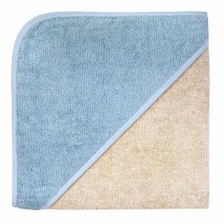 Uni greige-stahlblau Kapuzen-Bt. Gre 100x100 cm