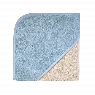 Uni greige-stahlblau Kapuzen-Bt. Gre 80x80 cm