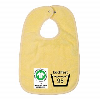 GOTS kochfest gelb Riesen-Latz m. Druckknopf 30x45
