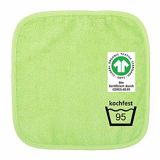 GOTS kochfest grn Seiftuch 30x30 cm