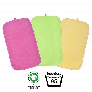 GOTS kochfest pink Kinder-Handtuch 3er Pack 30/50