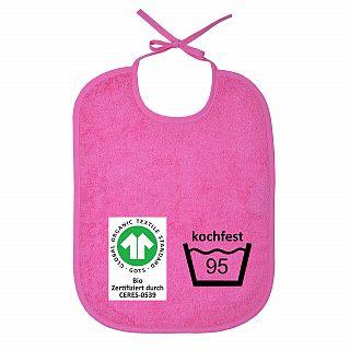 GOTS kochfest pink Riesen-Bindelatz Gre 32x40 cm