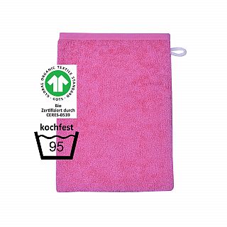 GOTS kochfest pink Waschhandschuh Gre 15x21 cm