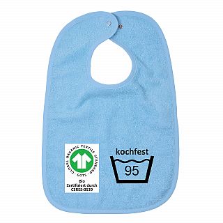 GOTS kochfest blau Riesen-Latz m. Druckknopf 30x45