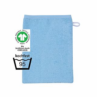 GOTS kochfest blau Waschhandschuh Gre 15x21 cm