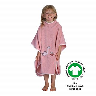 Dinofamilie rosa Bade-Poncho Gr��e 60x75 cm