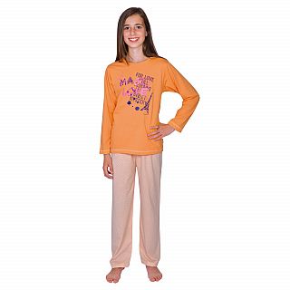 Md. Single-Schlafanzug Love maracuja Gre 116-176