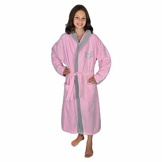 Mdchen-Bademantel Herz ros Gre 116-140