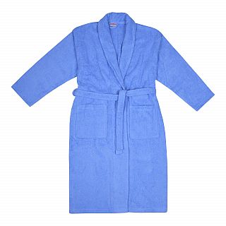 Da./He. Bademantel Schalkragen azur Gre S-XXL