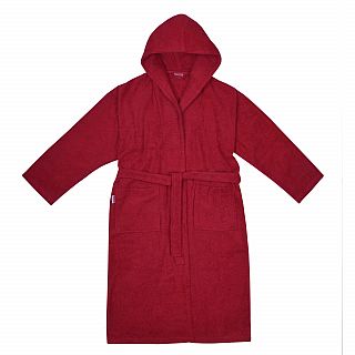 Da/He. Bademantel Kapuze weinrot Gre XS-XL