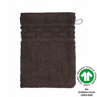Jacquard M GOTS coffee Waschhandschuh Gre 17/22 
