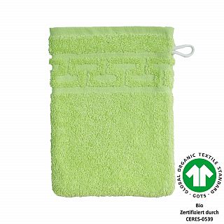 Jacquard M GOTS limone Waschhandschuh Gre 17/22 