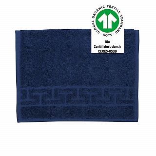 Jacquard M GOTS nachtblau Gstetuch 30x50 cm