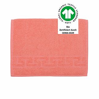 Jacquard M GOTS peach pink Gstetuch 30x50 cm