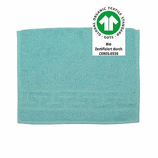 Jacquard M GOTS aqua sky Gstetuch 30x50 cm
